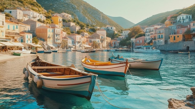 Wunderschöner Meerblick, Blick auf das Meer von der Stadt aus, Blick auf ein mediterranes Haus