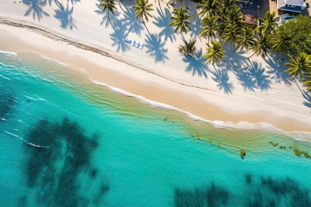 Wunderschöner paradiesischer Strand mit klarem, blauem Wasser und weichem Sand