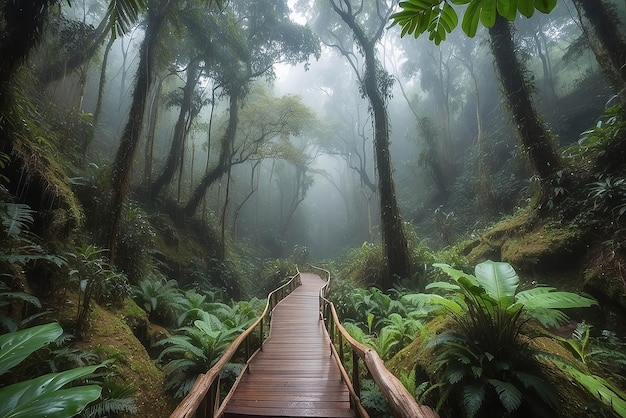 Wunderschöner Regenwald am Ang Ka-Naturpfad im Doi Inthanon-Nationalpark in Thailand