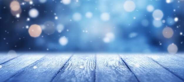 Wunderschöner, schneebedeckter, verschwommener, unfokussierter blauer Hintergrund