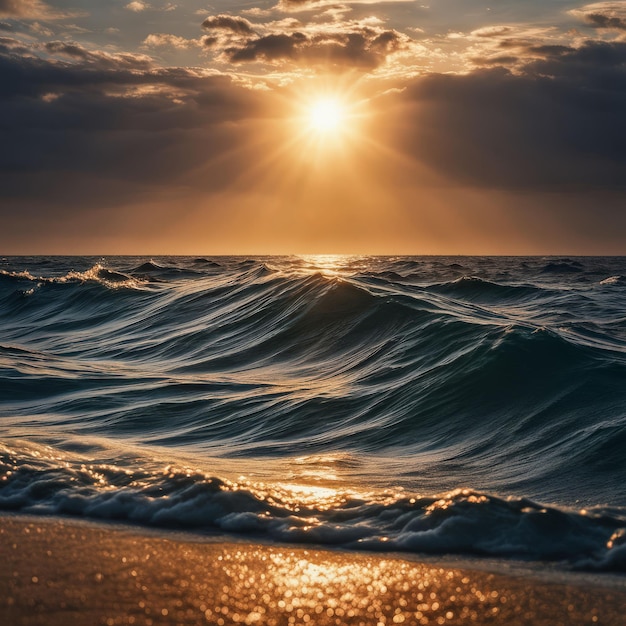 wunderschöner Sonnenuntergang am Meer