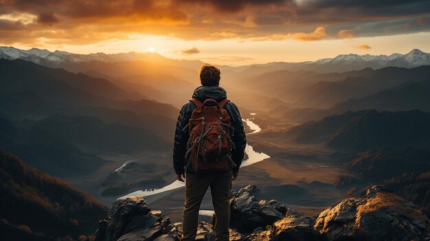 Foto wunderschöner sonnenuntergang in den bergen