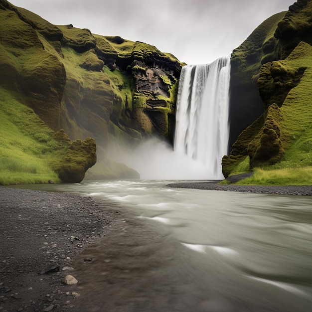 Wunderschöner Strom von Skogafoss 3