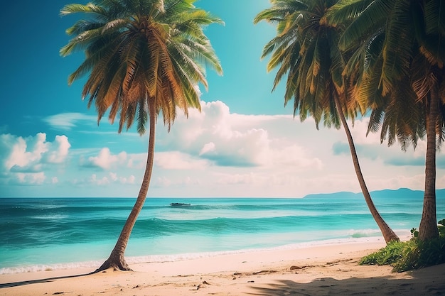 Wunderschöner tropischer Strand und Meer mit Kokospalme