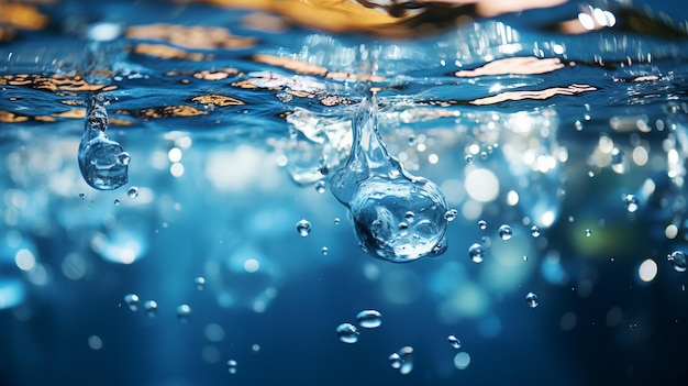 Foto wunderschöner wassertropfen im teich mit reflexion