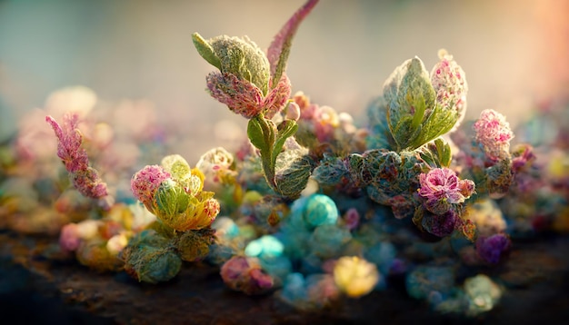 Wunderschönes Blumenarrangement in sanften Farben mit Blätterstrauß