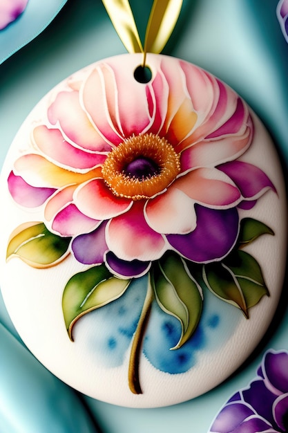 Wunderschönes Blumenornament mit Aquarell