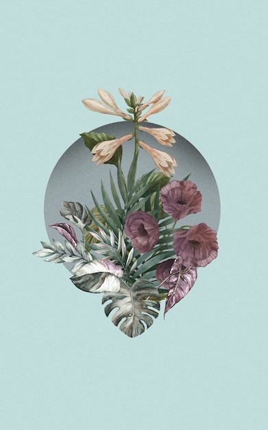 Wunderschönes botanisches Collagen-Design