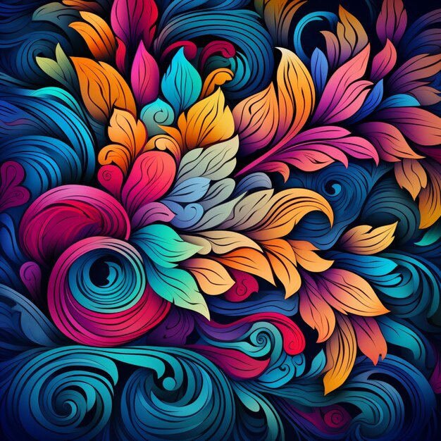 Wunderschönes Design farbenfrohes Muster Bild Generative KI