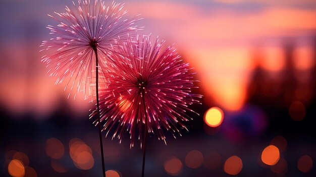 Wunderschönes Feuerwerk im Hintergrund HD-Illustrationen