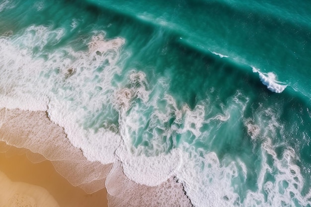 Wunderschönes Meer mit Wellen und Strand-Luftaufnahme