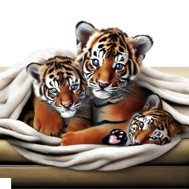 Wunderschönes Porträt eines Tigers, KI-Vektorgrafik, digitale Illustration