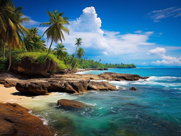 wunderschönes Strandfoto mit blauem Himmel