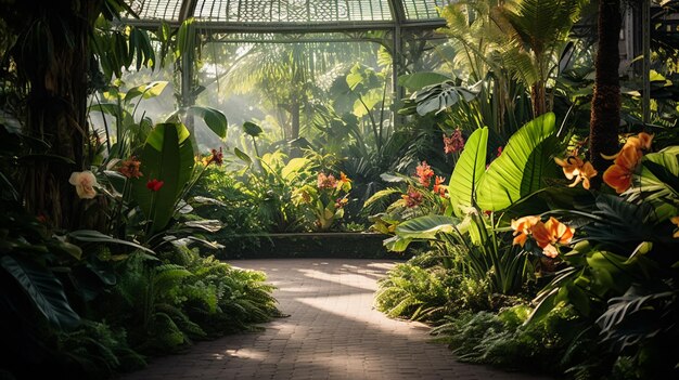 Wundervoller botanischer Garten, erzeugt durch KI