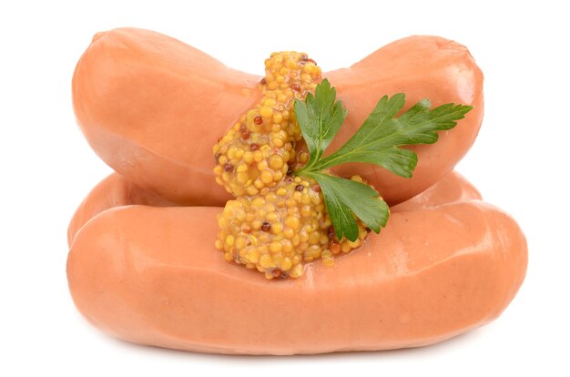 Wurst auf weißem Grund