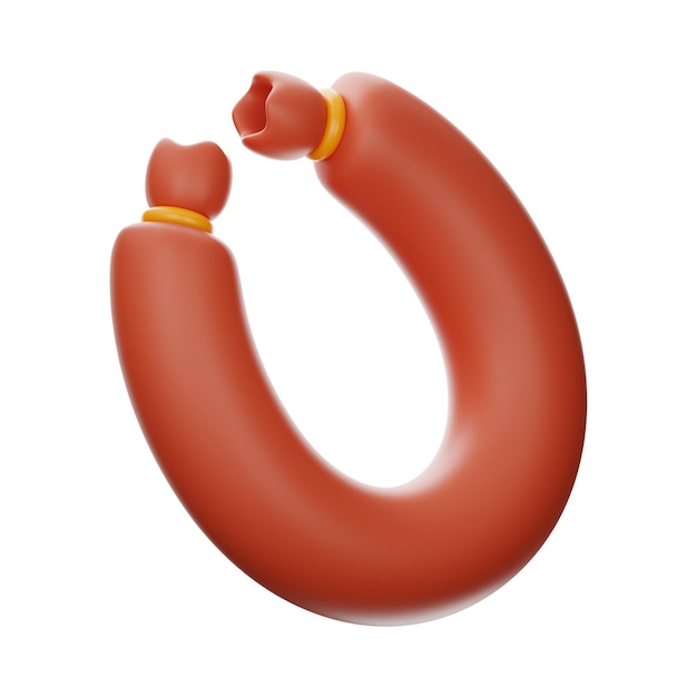 Wurst essen und trinken Symbol 3D-Rendering auf isoliertem Hintergrund