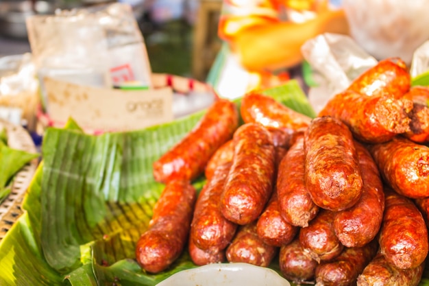 Wurst gebraten platziert