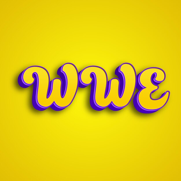 Foto wwe typographie 3d-design gelb rosa weiß hintergrundfoto jpg