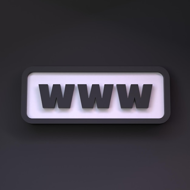 Www icono Sitio web dirección concepto 3D renderizado