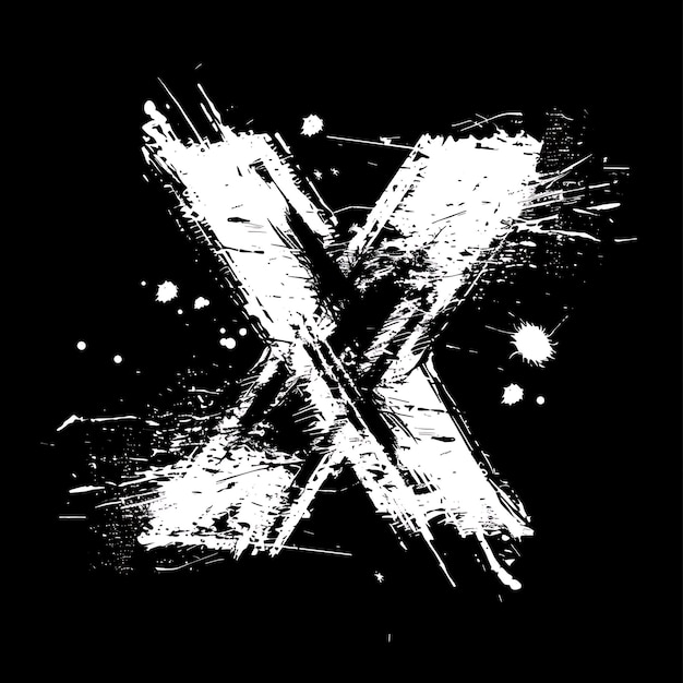 Foto x mit handgezeichnetem logo-design-stil mit x-förmigen buchstaben int kreativ-idee-konzept einfach minimal