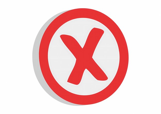 una x roja en un círculo que tiene una x en él