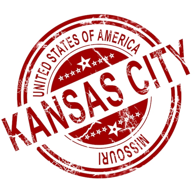 X9Kansas City Missouri Stempel mit weißem Hintergrund