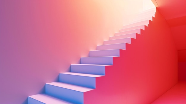Foto xaa instantâneo de uma escada subindo para o objetivo 2024 a 2025 ícone ilustrando progresso gradual e realização
