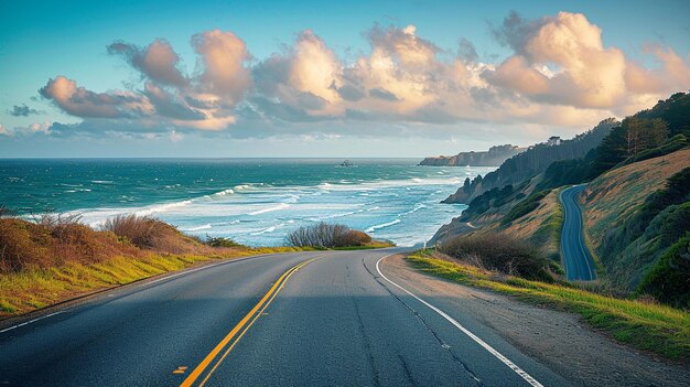 Foto xaa photograph capturing a road leading to a secluded beach