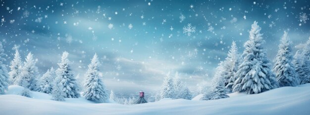 Foto xablue fondo de invierno con árbol de navidad ilustración ai generativexa