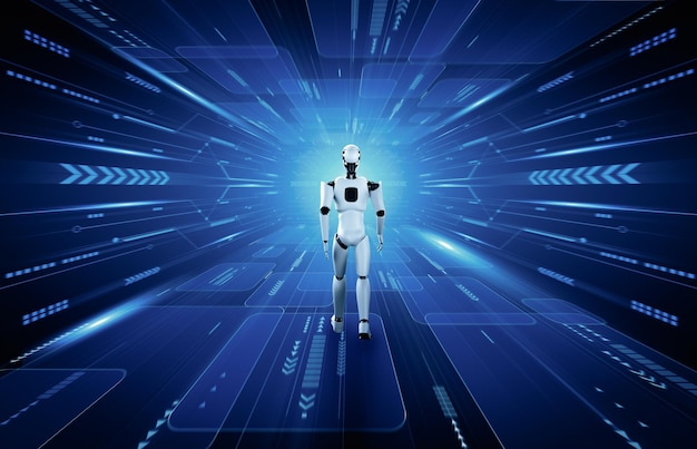 Xai d renderizado robot humanoide en el mundo de la ciencia ficción y la fantasía