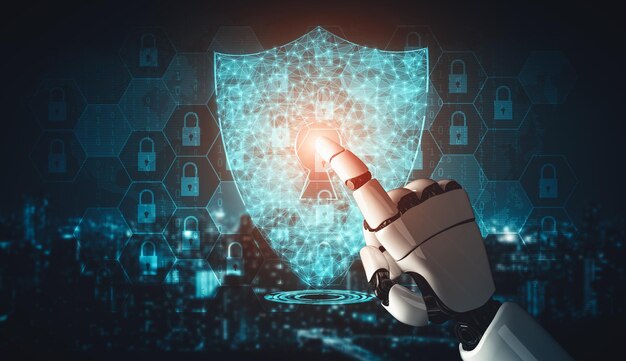 XAI Futura inteligencia artificial y aprendizaje automático para robot droide de IA o cyborg