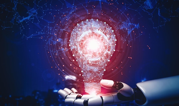 XAI Futura inteligencia artificial y aprendizaje automático para robot droide de IA o cyborg