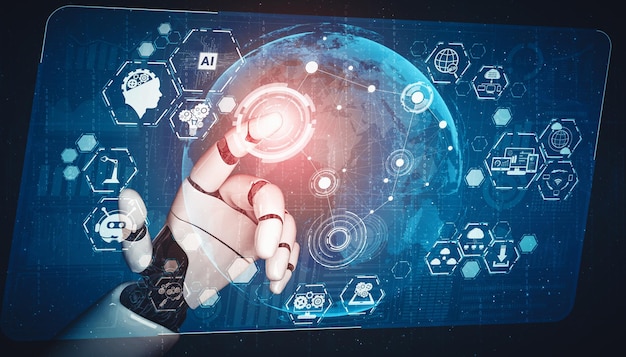 Xai futura inteligencia artificial y aprendizaje automático para un robot droide o cyborg
