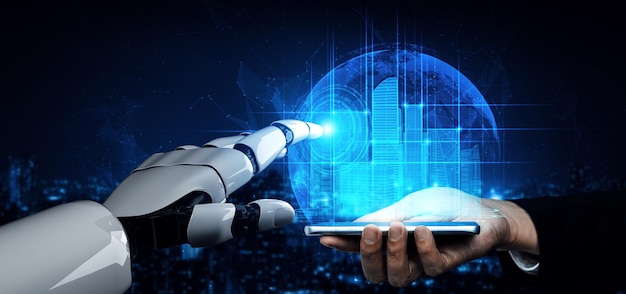 Xai futuro robot de inteligencia artificial y cyborg