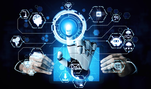 Xai futuro robot de inteligencia artificial y cyborg