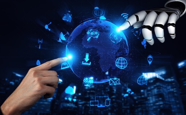 Xai futuro robot de inteligencia artificial y cyborg