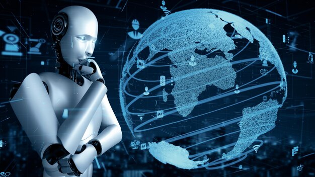 Xai robot futurista inteligencia artificial humanoide ai para fábrica industrial
