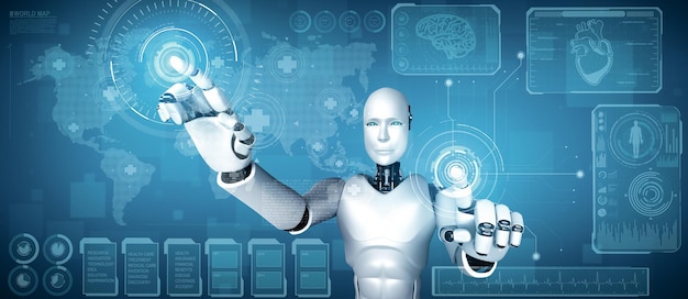 Xai zukünftige medizinische Technologie, die von einem KI-Roboter mit maschinellem Lernen gesteuert wird