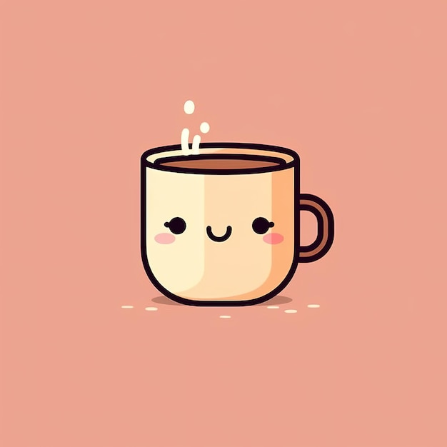 xícara de café bonita em estilo doodle