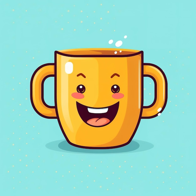 xícara de café bonita em estilo doodle