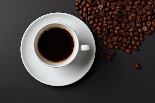 Xícara de café com grãos de café Ai generative