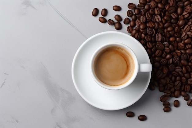 Xícara de café com grãos de café Ai generative