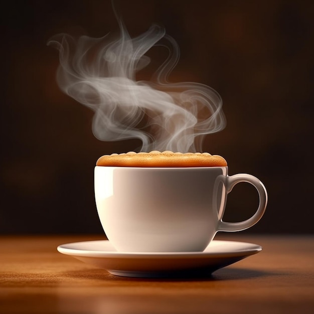 xícara de café com vapor