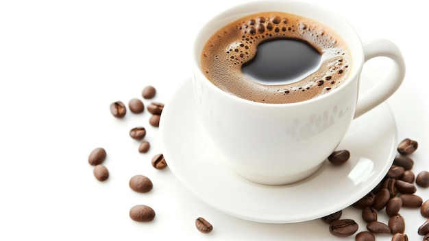 xícara de café em fundo branco Generative Ai