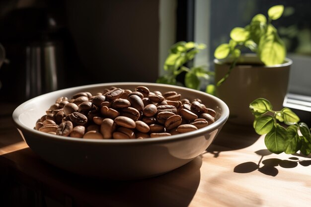 xícara de café grãos de café fundo aconchegante bom dia café