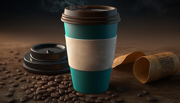 Xícara de café Mockup renderização 3d Generative AI
