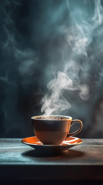Xícara de café no fundo natural Ilustração AI GenerativexA