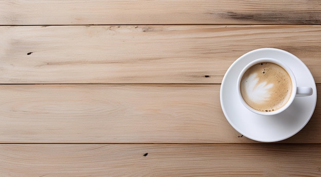 xícara de café preto em uma mesa de madeira de cor clara generativa IA