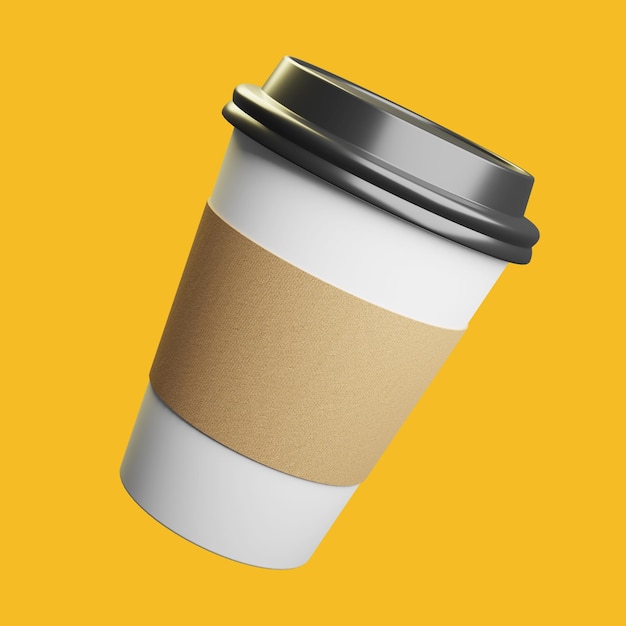 xícara de café realista de renderização 3D