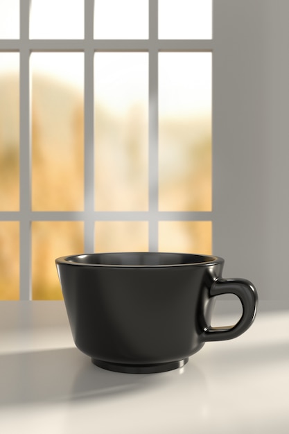 Xícara de café. renderização em 3d.